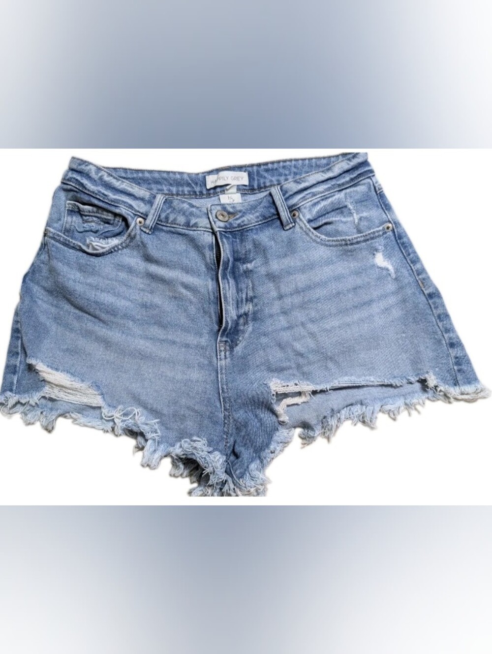 Happily Grey Women's Blue Jean Distressed Cut Off Shorts SIZE 11/30